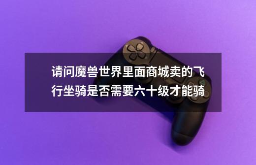 请问魔兽世界里面商城卖的飞行坐骑是否需要六十级才能骑-第1张-游戏信息-龙启网
