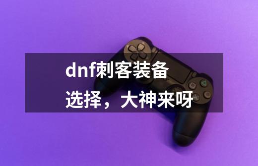 dnf刺客装备选择,大神来呀-第1张-游戏信息-龙启网