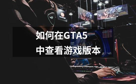 如何在GTA5中查看游戏版本-第1张-游戏信息-龙启网