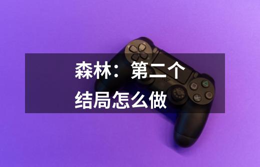 森林:第二个结局怎么做-第1张-游戏信息-龙启网