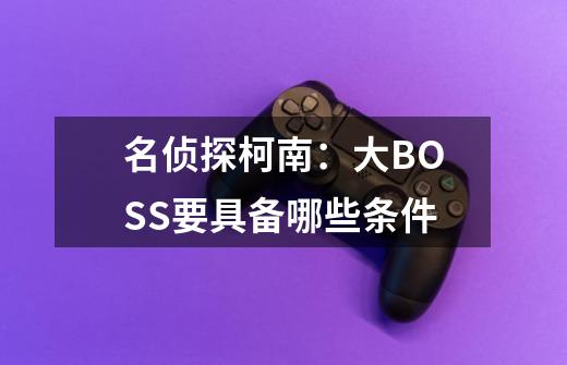 名侦探柯南:大BOSS要具备哪些条件-第1张-游戏信息-龙启网