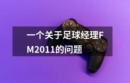 一个关于足球经理FM2011的问题-第1张-游戏信息-龙启网