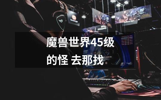 魔兽世界45级的怪 去那找-第1张-游戏信息-龙启网