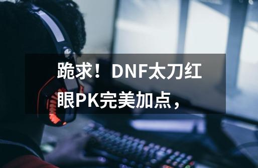 跪求!DNF太刀红眼PK完美加点,-第1张-游戏信息-龙启网