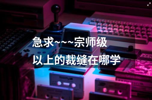 急求~~~宗师级以上的裁缝在哪学-第1张-游戏信息-龙启网
