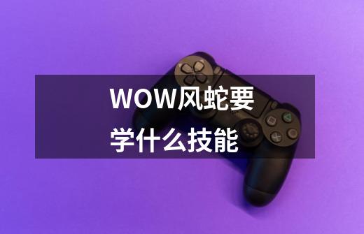 WOW风蛇要学什么技能-第1张-游戏信息-龙启网