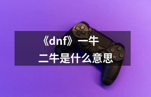 《dnf》一牛二牛是什么意思-第1张-游戏信息-龙启网