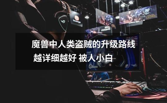 魔兽中人类盗贼的升级路线 越详细越好 被人小白-第1张-游戏信息-龙启网