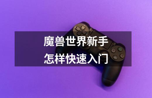 魔兽世界新手怎样快速入门-第1张-游戏信息-龙启网