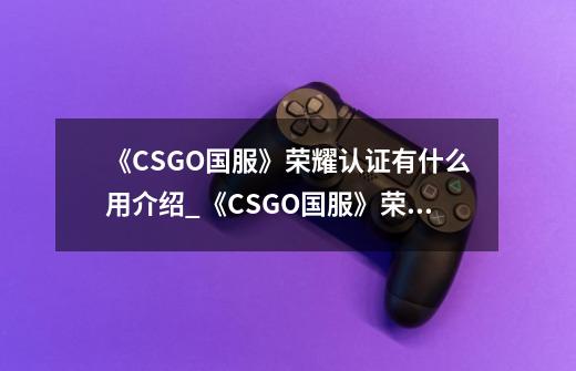 《CSGO国服》荣耀认证有什么用介绍_《CSGO国服》荣耀认证有什么用是什么-第1张-游戏信息-龙启网