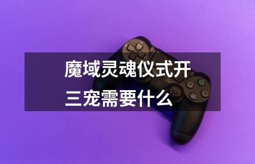 魔域灵魂仪式开三宠需要什么-第1张-游戏信息-龙启网