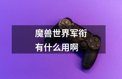 魔兽世界军衔有什么用啊-第1张-游戏信息-龙启网