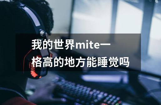 我的世界mite一格高的地方能睡觉吗-第1张-游戏信息-龙启网