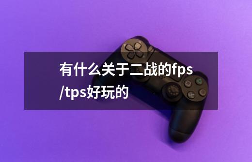 有什么关于二战的fps/tps好玩的-第1张-游戏信息-龙启网