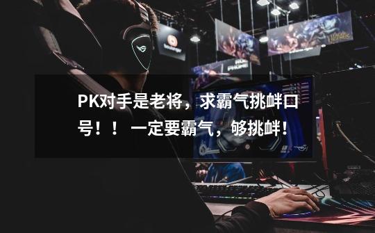 PK对手是老将,求霸气挑衅口号!! 一定要霸气,够挑衅!-第1张-游戏信息-龙启网