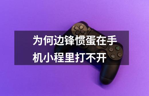为何边锋惯蛋在手机小程里打不开-第1张-游戏信息-龙启网