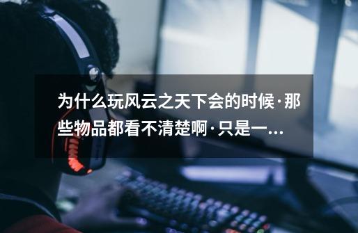 为什么玩风云之天下会的时候·那些物品都看不清楚啊·只是一条线-第1张-游戏信息-龙启网