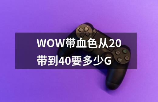 WOW带血色从20带到40要多少G-第1张-游戏信息-龙启网