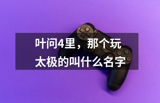 叶问4里，那个玩太极的叫什么名字-第1张-游戏信息-龙启网