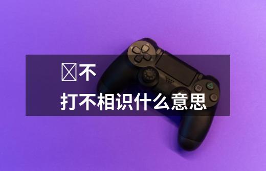 不打不相识什么意思-第1张-游戏信息-龙启网