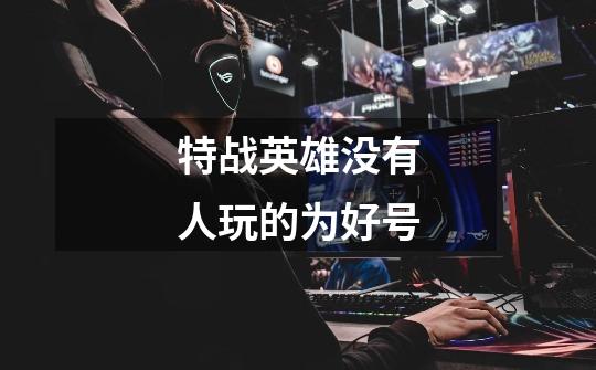 特战英雄没有人玩的为好号-第1张-游戏信息-龙启网