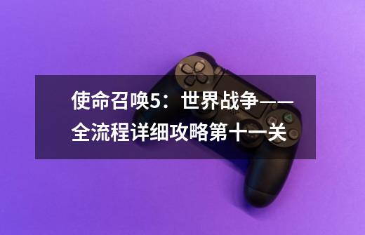 使命召唤5:世界战争——全流程详细攻略第十一关-第1张-游戏信息-龙启网
