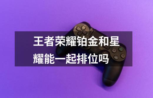 王者荣耀铂金和星耀能一起排位吗-第1张-游戏信息-龙启网