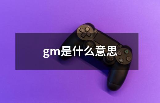 gm是什么意思-第1张-游戏信息-龙启网