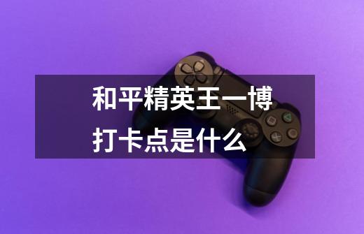 和平精英王一博打卡点是什么-第1张-游戏信息-龙启网