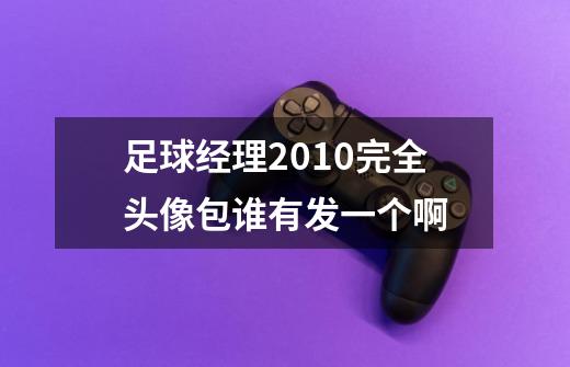 足球经理2010完全头像包谁有发一个啊-第1张-游戏信息-龙启网