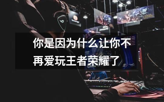 你是因为什么让你不再爱玩王者荣耀了-第1张-游戏信息-龙启网
