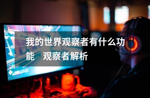 我的世界观察者有什么功能 观察者解析-第1张-游戏信息-龙启网