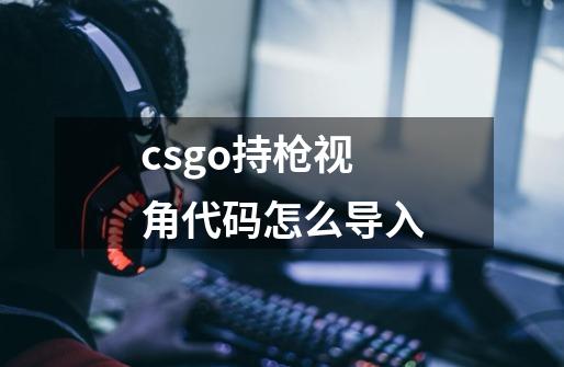 csgo持枪视角代码怎么导入-第1张-游戏信息-龙启网