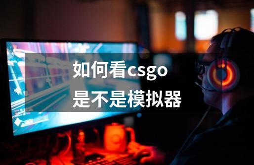 如何看csgo是不是模拟器-第1张-游戏信息-龙启网