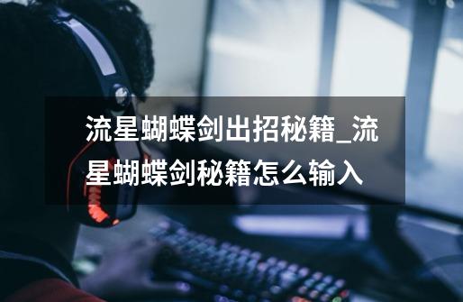 流星蝴蝶剑出招秘籍_流星蝴蝶剑秘籍怎么输入-第1张-游戏信息-龙启网
