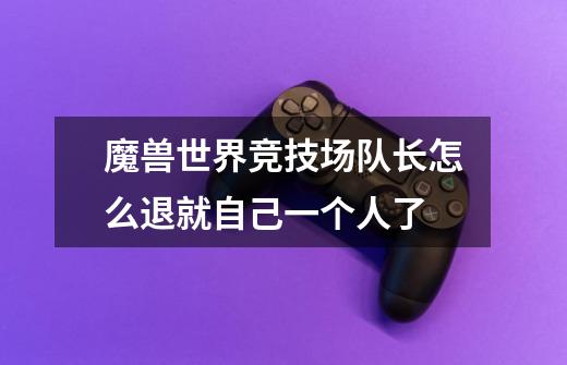 魔兽世界竞技场队长怎么退就自己一个人了-第1张-游戏信息-龙启网