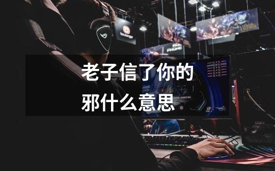 老子信了你的邪什么意思-第1张-游戏信息-龙启网