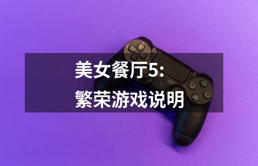 美女餐厅5:繁荣游戏说明-第1张-游戏信息-龙启网