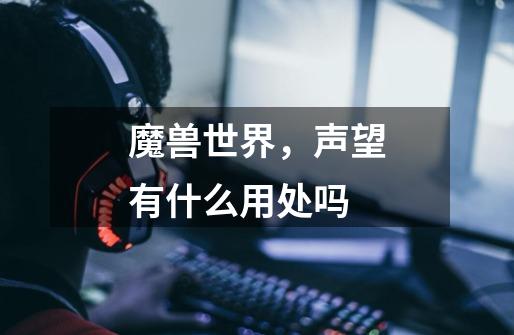 魔兽世界,声望有什么用处吗-第1张-游戏信息-龙启网