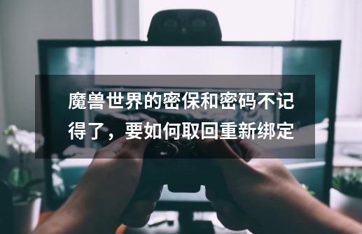 魔兽世界的密保和密码不记得了，要如何取回重新绑定-第1张-游戏信息-龙启网