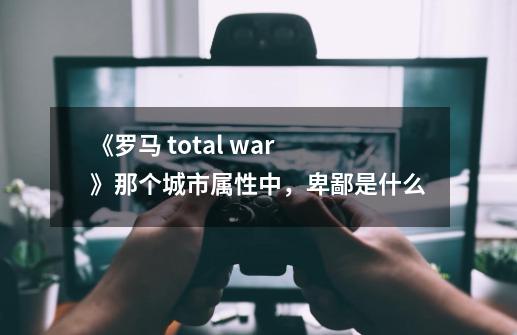 《罗马 total war 》那个城市属性中，卑鄙是什么-第1张-游戏信息-龙启网