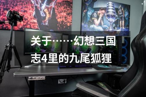 关于……幻想三国志4里的九尾狐狸-第1张-游戏信息-龙启网