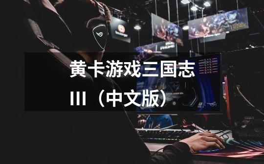 黄卡游戏三国志Ⅲ（中文版）-第1张-游戏信息-龙启网