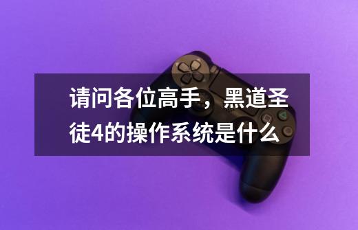 请问各位高手,黑道圣徒4的操作系统是什么-第1张-游戏信息-龙启网