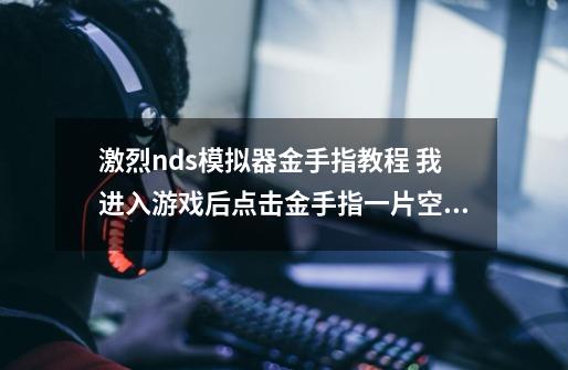激烈nds模拟器金手指教程 我进入游戏后点击金手指一片空白是什么原因 路径什么都对啊-第1张-游戏信息-龙启网