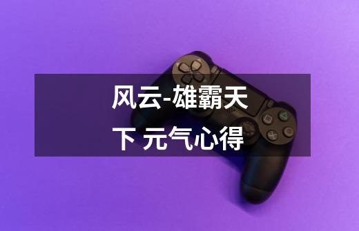 风云-雄霸天下 元气心得-第1张-游戏信息-龙启网