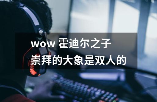 wow 霍迪尔之子崇拜的大象是双人的-第1张-游戏信息-龙启网