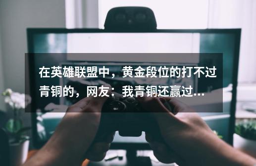 在英雄联盟中,黄金段位的打不过青铜的,网友:我青铜还赢过王者-第1张-游戏信息-龙启网