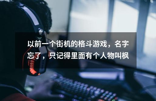 以前一个街机的格斗游戏，名字忘了，只记得里面有个人物叫枫-第1张-游戏信息-龙启网