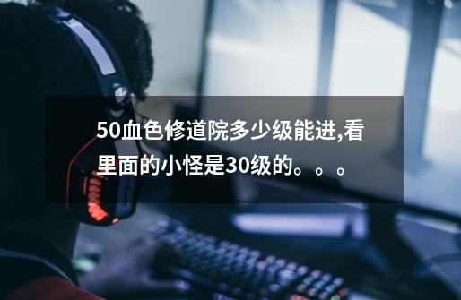 5.0血色修道院多少级能进,看里面的小怪是30级的。。。-第1张-游戏信息-龙启网